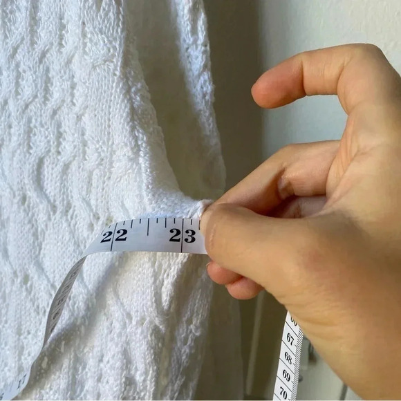 Lauren by Ralph Lauren White Crochet Linen & Cotton Cardigan, Size Large cottage - Picture 2 of 14